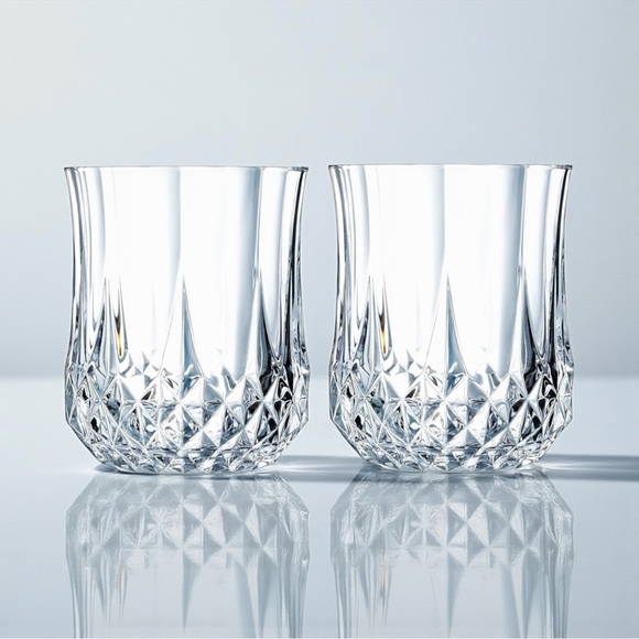 Cristal D’Arques Other - Cristal d’Arques Longchamp Whiskey Glasses 10.8 Oz. Crystal Tumblers Set Of 2